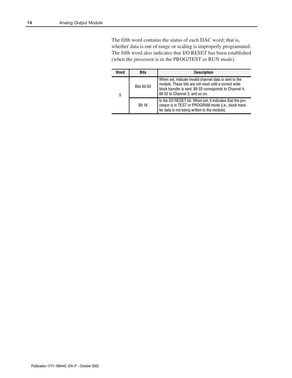 Rockwell Automation 1771-OFE Analog Output Module Installation Instructions User Manual | Page 14 / 20