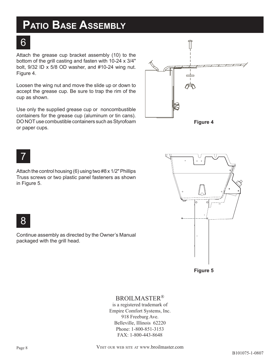 Atio, Ssembly | Broilmaster SSPB26-1 User Manual | Page 8 / 8