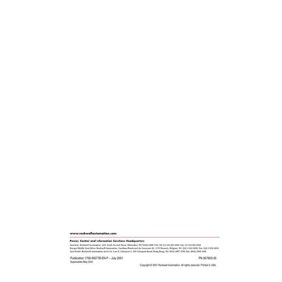 Back cover | Rockwell Automation 1756-DMF30 ControlLogix Drive Module-Instructions User Manual | Page 16 / 16