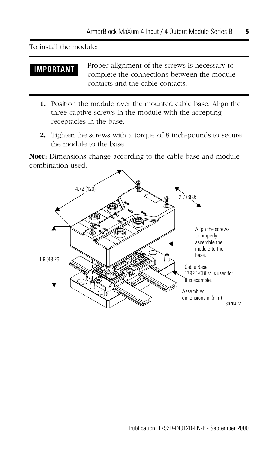 Rockwell Automation 1792D-4BVT4D ArmorBlock MaXum 4 Input/4 Output Module Series B User Manual | Page 5 / 16