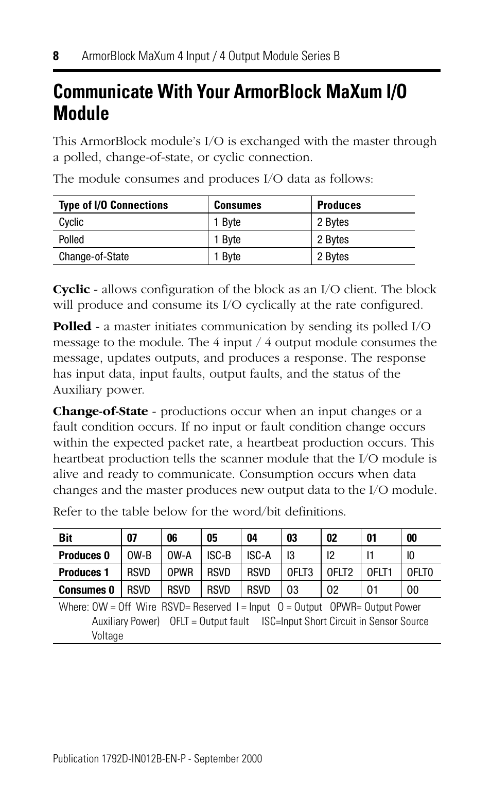 Communicate with your armorblock maxum i/o module | Rockwell Automation 1792D-4BVT4D ArmorBlock MaXum 4 Input/4 Output Module Series B User Manual | Page 8 / 16