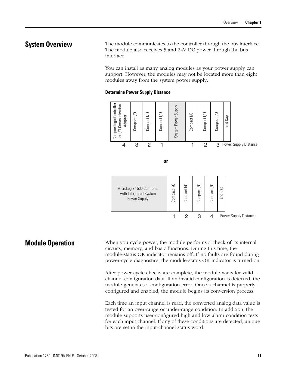 System overview, Module operation, System overview module operation | Rockwell Automation 1769-IF4FXOF2F Compact Combination Fast Analog I/O Module User Manual | Page 11 / 94