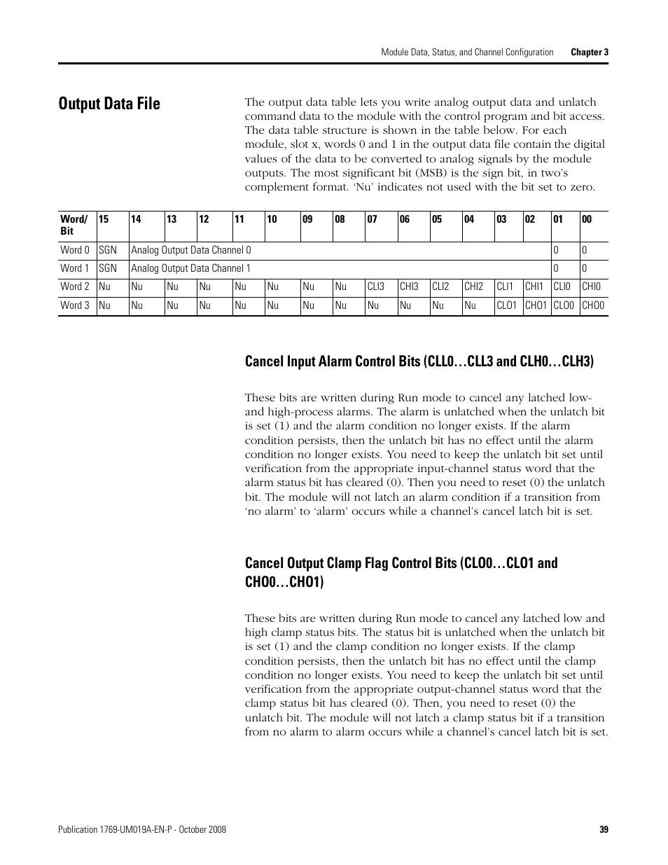 Output data file | Rockwell Automation 1769-IF4FXOF2F Compact Combination Fast Analog I/O Module User Manual | Page 39 / 94