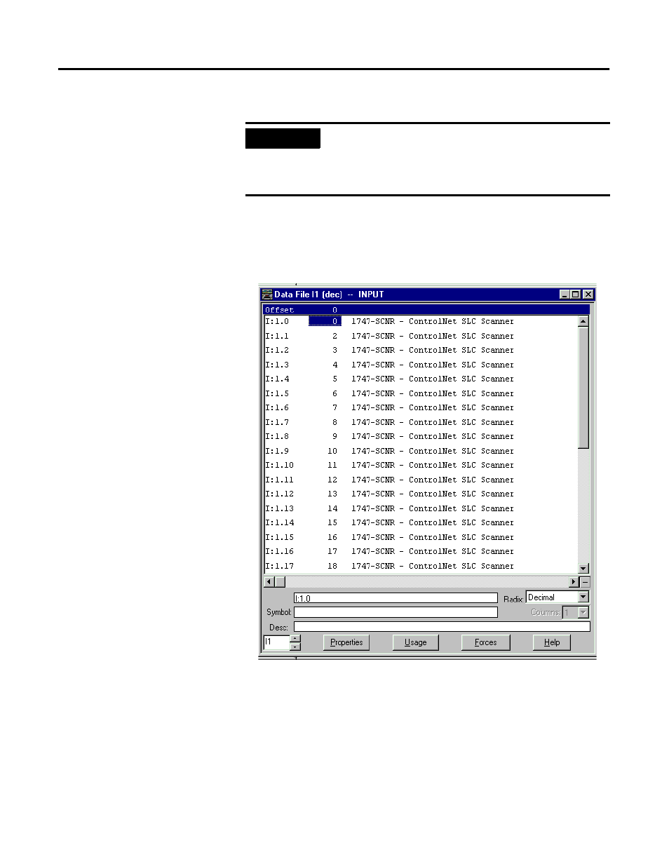 Slc 500 processor: target input data file (hex) | Rockwell Automation 1747-SCNR ControlNet Scanner Module Reference Manual User Manual | Page 71 / 144