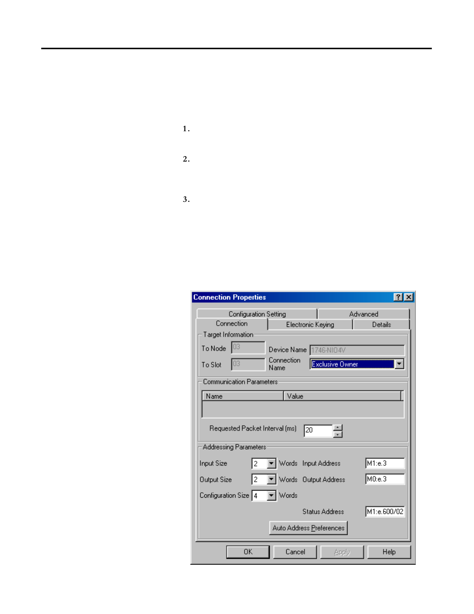 Configure a module connection | Rockwell Automation 1747-SCNR ControlNet Scanner Module Reference Manual User Manual | Page 94 / 144