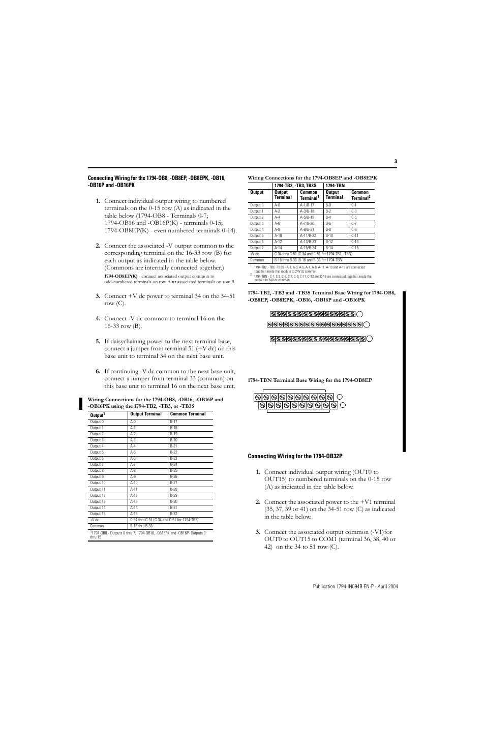 Rockwell Automation 1794-OB8_OB8EP_OB16_OB16P_OB32P Flex I/O Digital DC Sourcing Output Modules Installation Instructions User Manual | Page 3 / 8
