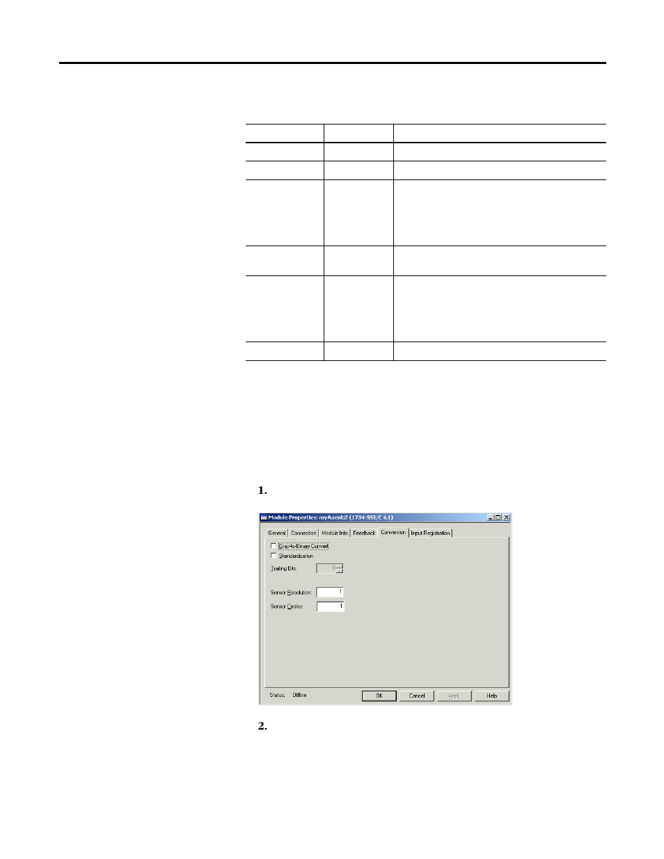 Work with the conversion dialog | Rockwell Automation 1734-SSI POINT I/O Synchronous Serial Interface Absolute Encoder Module User Manual User Manual | Page 42 / 53