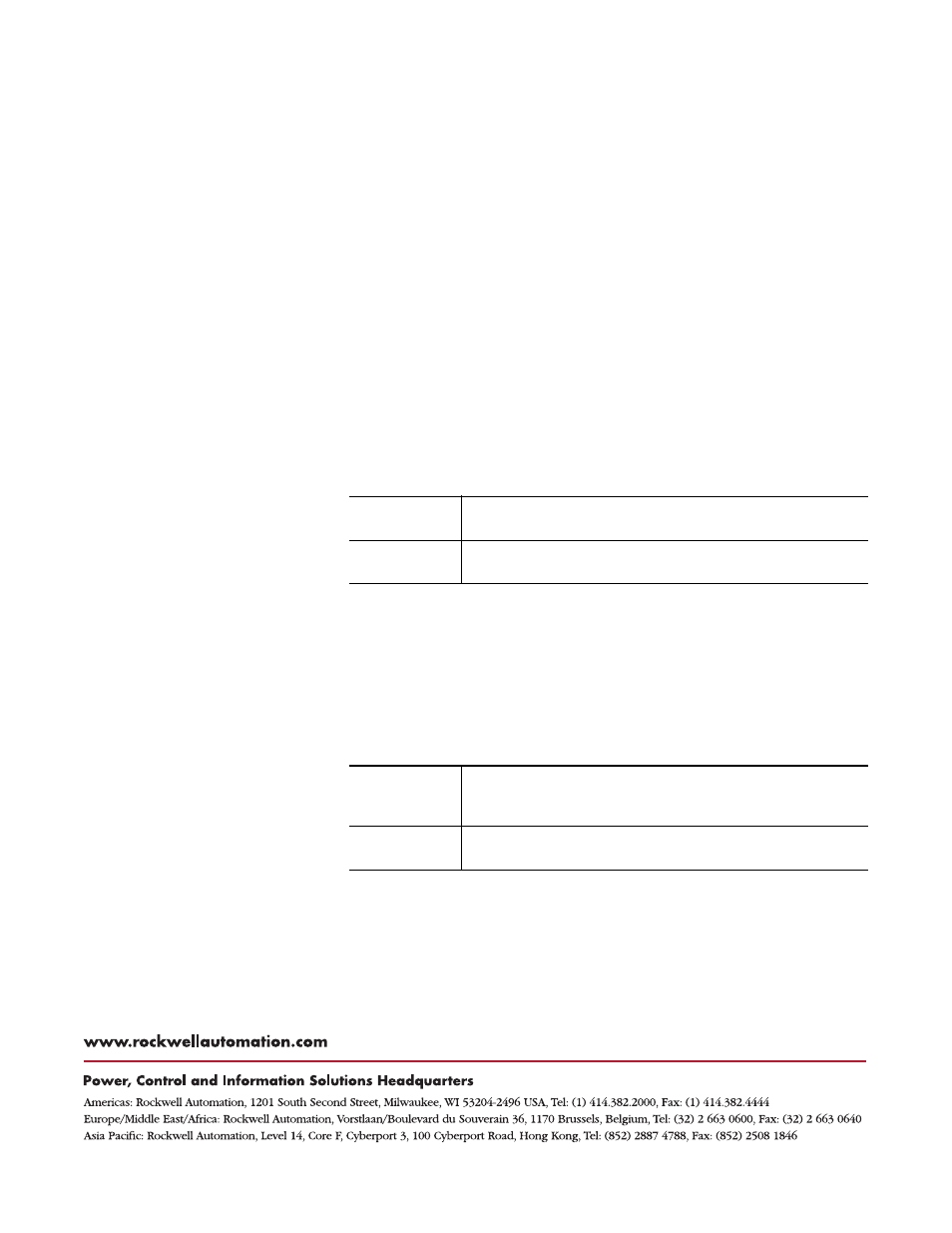 Rockwell automation support, Back cover, Table of contents 2 | Installation assistance, New product satisfaction return | Rockwell Automation 1734-SSI POINT I/O Synchronous Serial Interface Absolute Encoder Module User Manual User Manual | Page 53 / 53
