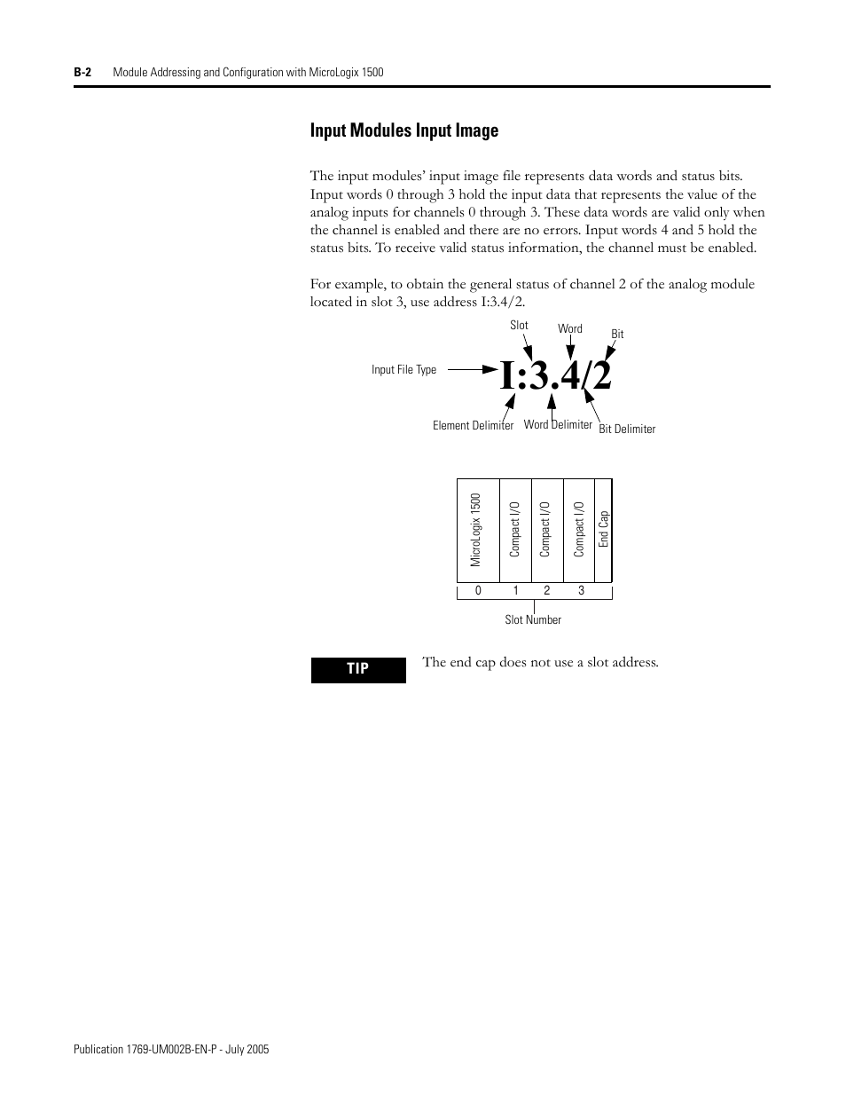 I:3.4/2, Input modules input image | Rockwell Automation 1769-OF2 Compact I/O Analog Modules User Manual | Page 144 / 184