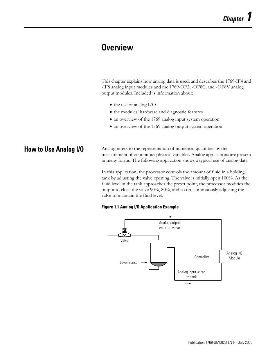 Chapter 1, Overview, How to use analog i/o | How to use analog i/o -1, Chapter | Rockwell Automation 1769-OF2 Compact I/O Analog Modules User Manual | Page 15 / 184
