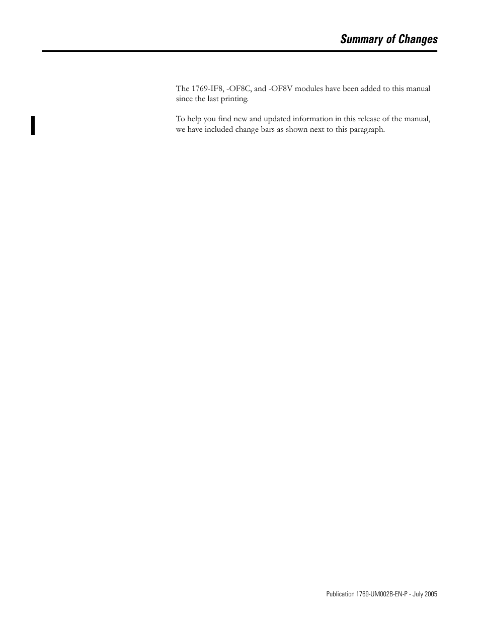 Summary of changes | Rockwell Automation 1769-OF2 Compact I/O Analog Modules User Manual | Page 3 / 184