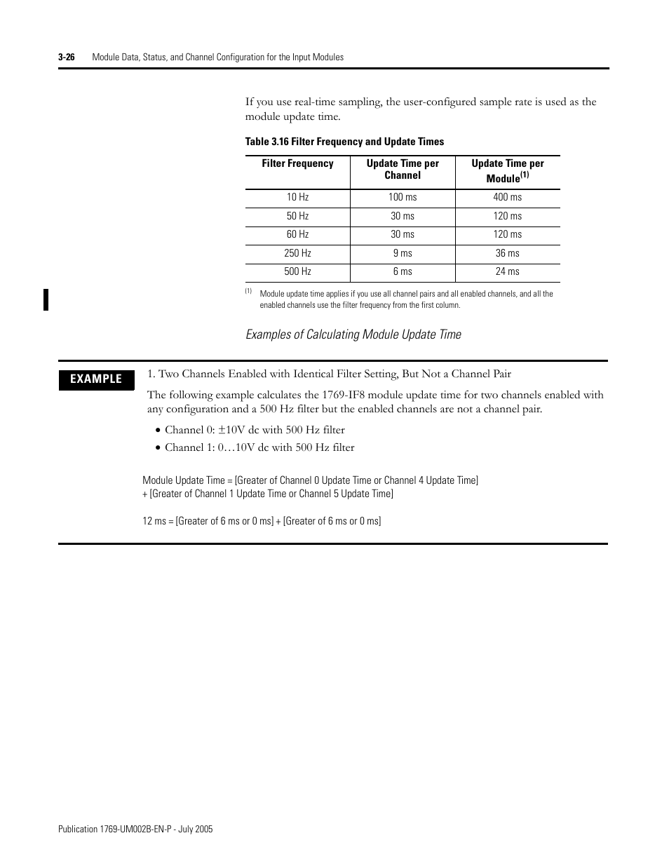 Examples of calculating module update time | Rockwell Automation 1769-OF2 Compact I/O Analog Modules User Manual | Page 76 / 184