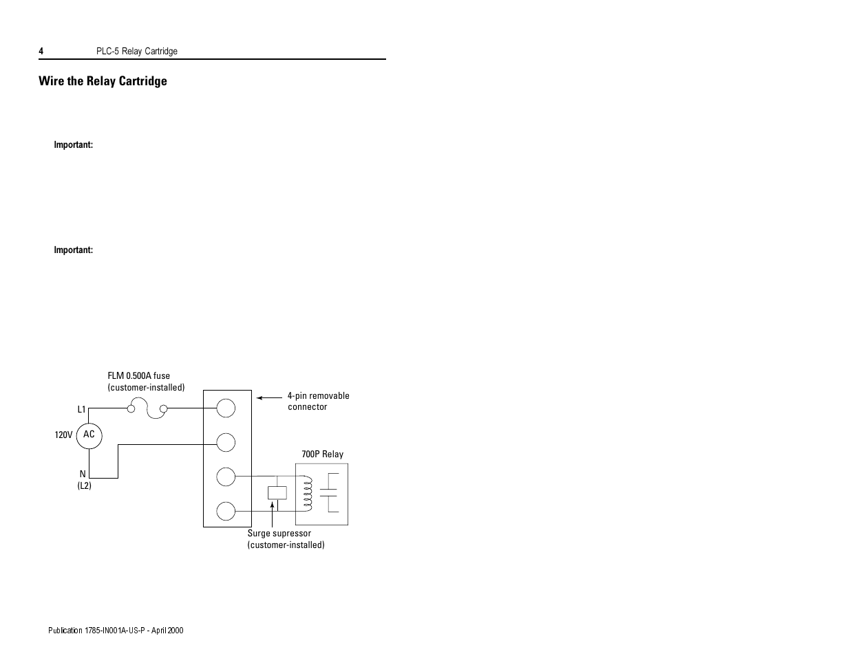 Wire the relay cartridge | Rockwell Automation 1785-RC Application Relay Interface Installation Instruction User Manual | Page 4 / 12