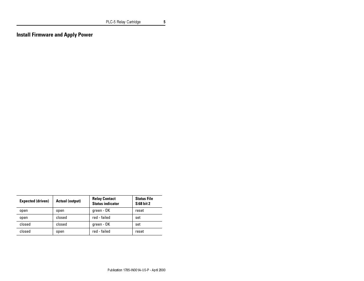 Install firmware and apply power | Rockwell Automation 1785-RC Application Relay Interface Installation Instruction User Manual | Page 5 / 12