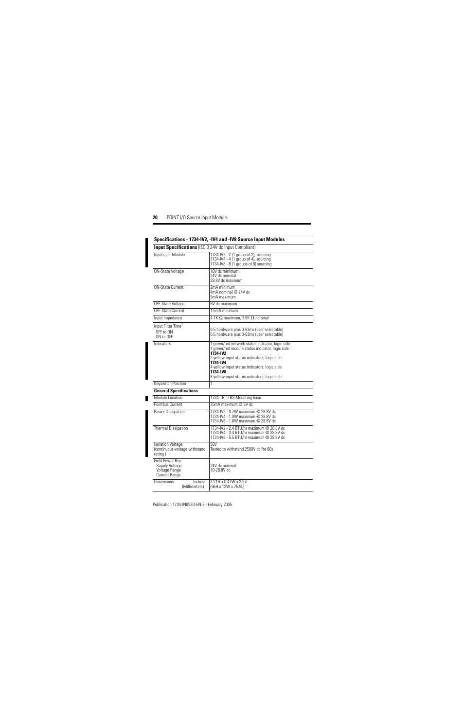 Rockwell Automation 1734-IV4/C Point I/O Source Input Module Installation Instructions User Manual | Page 20 / 24