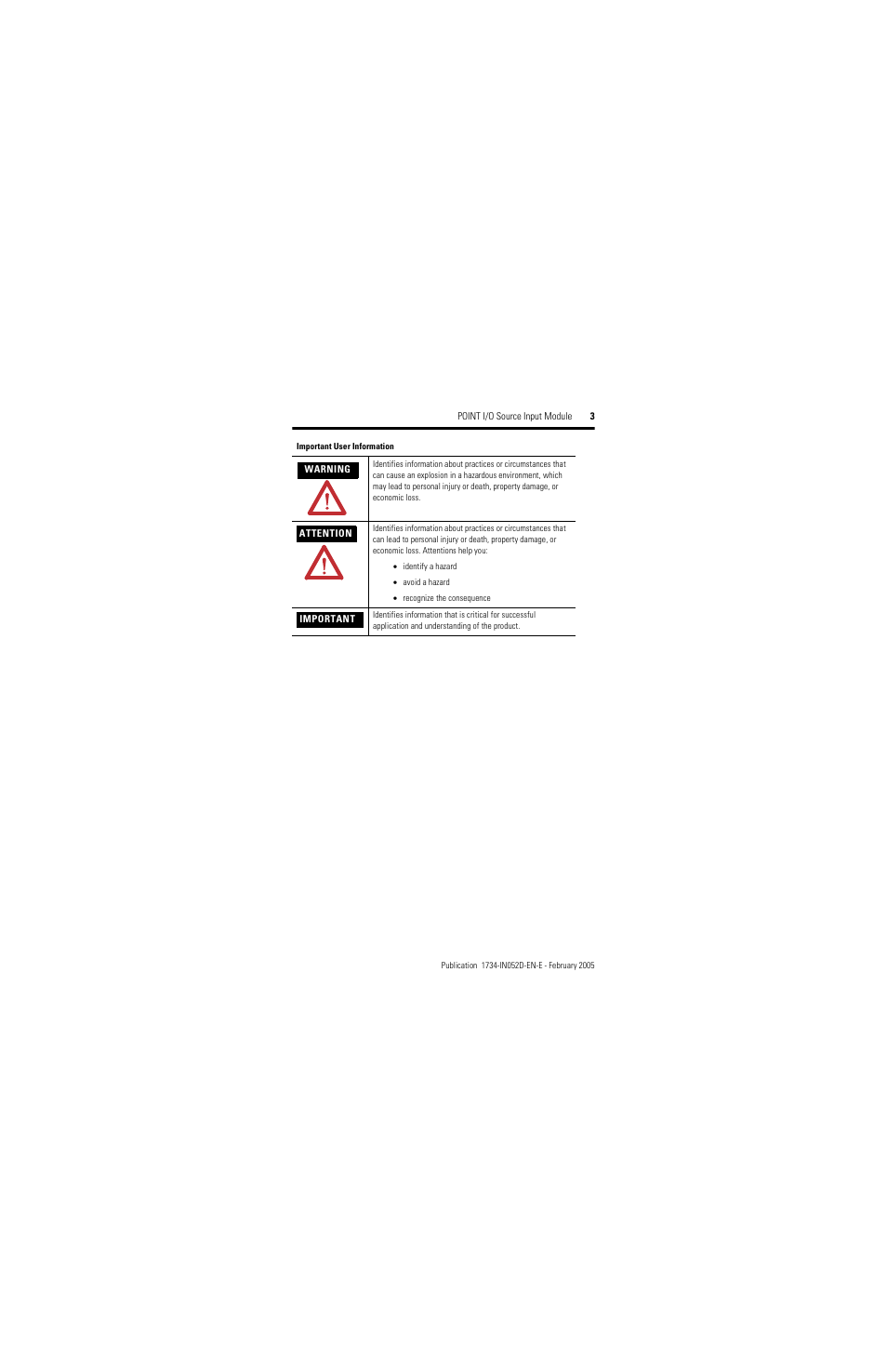 Rockwell Automation 1734-IV4/C Point I/O Source Input Module Installation Instructions User Manual | Page 3 / 24