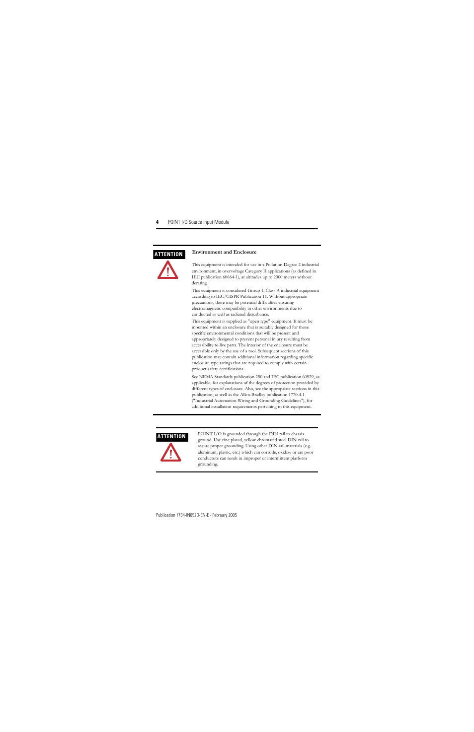 Rockwell Automation 1734-IV4/C Point I/O Source Input Module Installation Instructions User Manual | Page 4 / 24