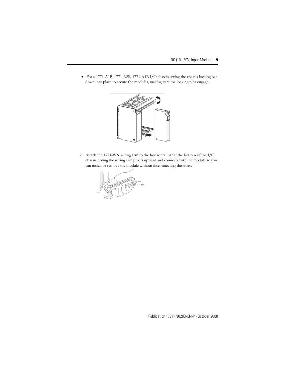 Rockwell Automation 1771-IBN DC (10-30V) INPUT Module Installation Instructions User Manual | Page 9 / 20