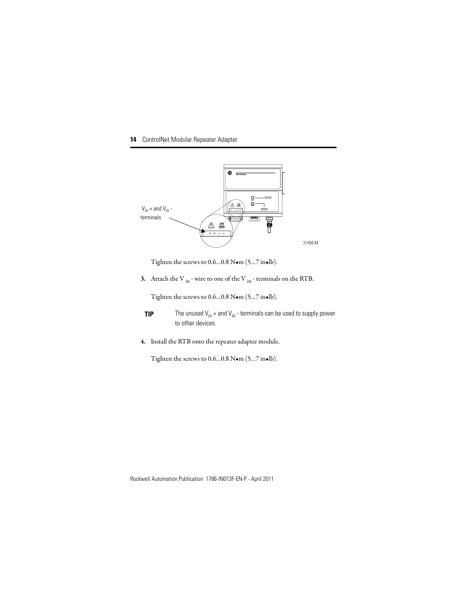 Rockwell Automation 1786-RPA/B ControlNet Modular Repeater Adapter Installation Instructions User Manual | Page 14 / 24