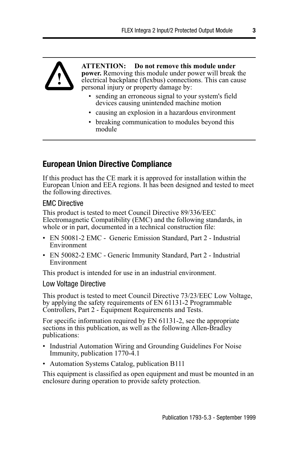 European union directive compliance | Rockwell Automation 1793-IB2XOB2PS FLEX INTEGRA 2 INPUT/2 PROTECTED OUTPUT MODUL User Manual | Page 3 / 12