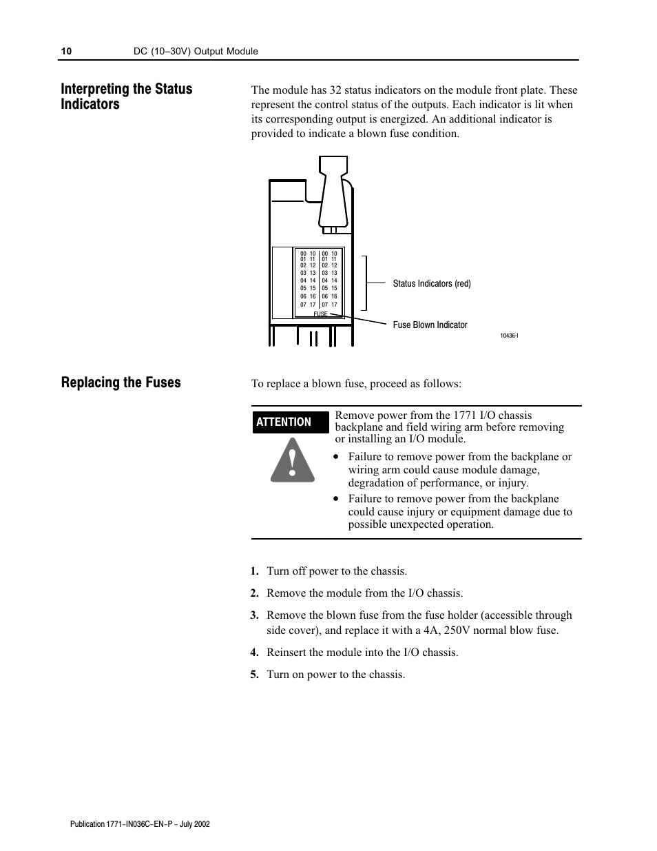 Rockwell Automation 1771-OVN DC Output Mod. Installation Instructions User Manual | Page 10 / 16
