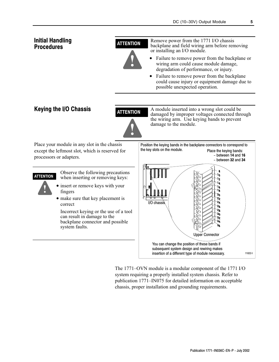 Rockwell Automation 1771-OVN DC Output Mod. Installation Instructions User Manual | Page 5 / 16