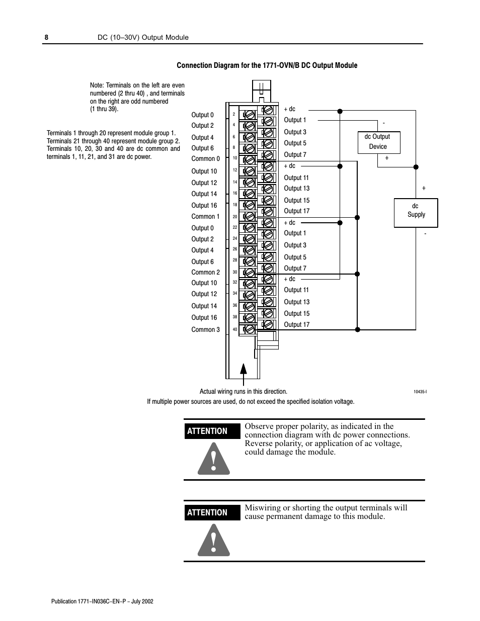 Rockwell Automation 1771-OVN DC Output Mod. Installation Instructions User Manual | Page 8 / 16