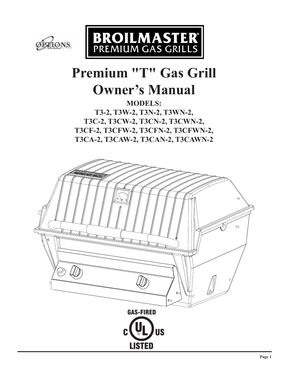 Broilmaster T3CF-2 User Manual | 24 pages