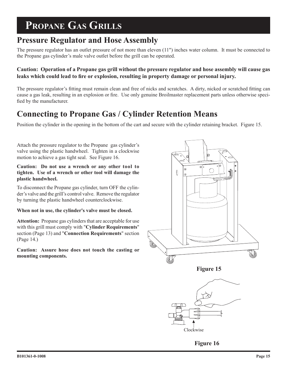 Pressure regulator and hose assembly, Ropane, Rills | Broilmaster T3CF-2 User Manual | Page 15 / 24