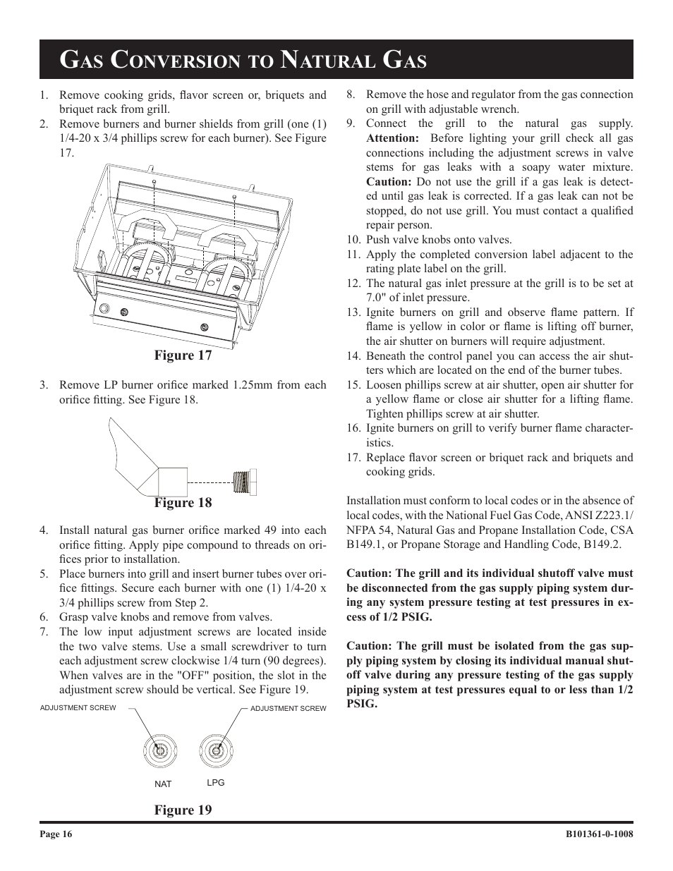 Onversion, Atural | Broilmaster T3CF-2 User Manual | Page 16 / 24