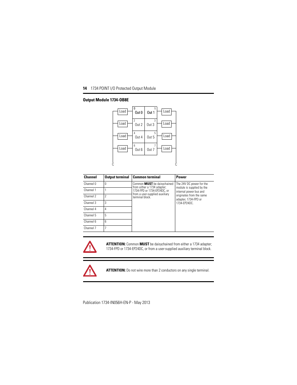 Rockwell Automation 1734-OB2E_4E_8E, Series C POINT I/O Protected Output Module Installation Instructions User Manual | Page 14 / 22