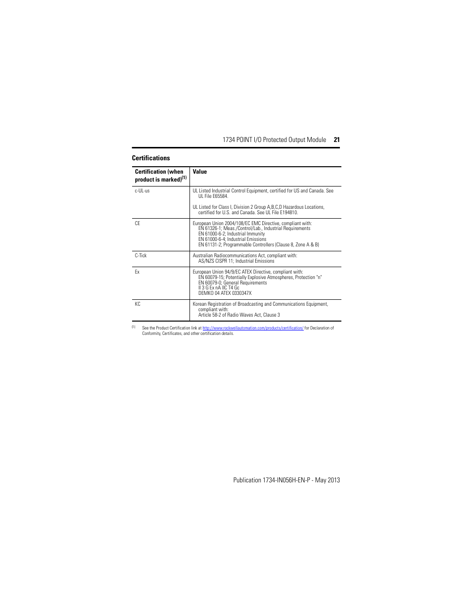 Rockwell Automation 1734-OB2E_4E_8E, Series C POINT I/O Protected Output Module Installation Instructions User Manual | Page 21 / 22