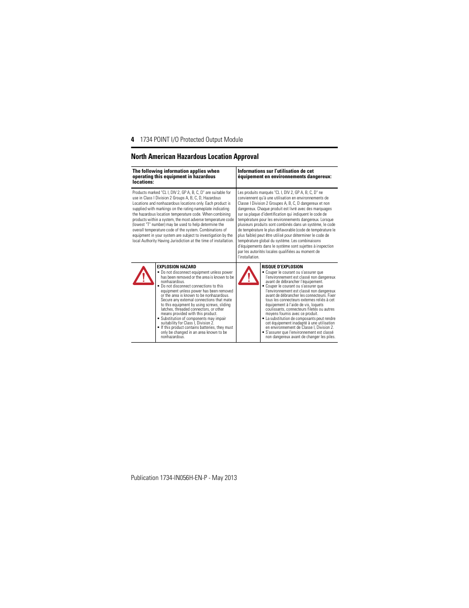 North american hazardous location approval | Rockwell Automation 1734-OB2E_4E_8E, Series C POINT I/O Protected Output Module Installation Instructions User Manual | Page 4 / 22