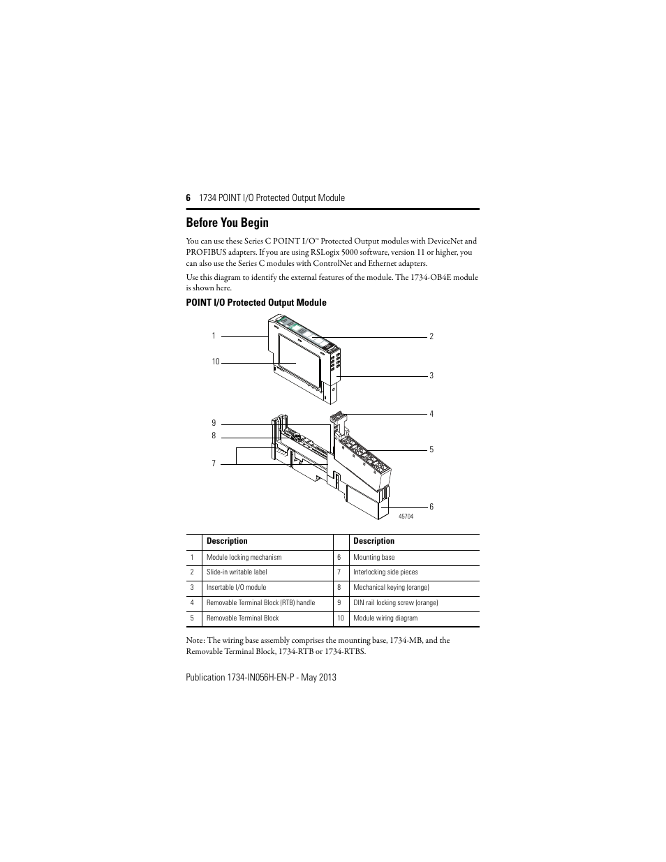 Before you begin, Point i/o protected output module | Rockwell Automation 1734-OB2E_4E_8E, Series C POINT I/O Protected Output Module Installation Instructions User Manual | Page 6 / 22