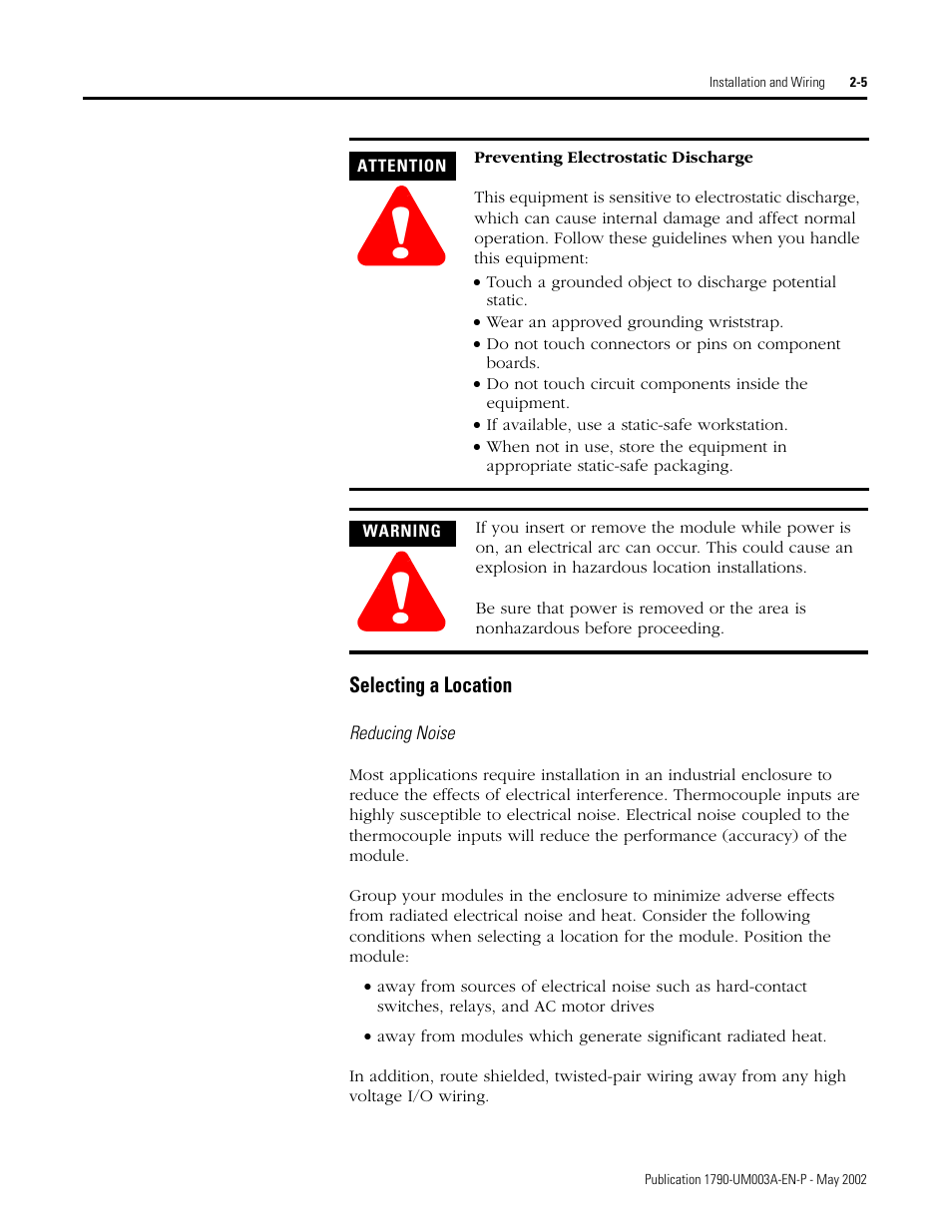 Selecting a location -5 | Rockwell Automation 1790P-T4T0 CompactBlock LDX I/O Thermocouple Modules User Manual | Page 19 / 112