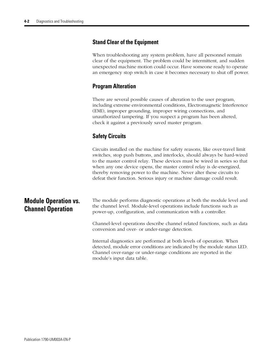 Module operation vs. channel operation, Module operation vs. channel operation -2 | Rockwell Automation 1790P-T4T0 CompactBlock LDX I/O Thermocouple Modules User Manual | Page 52 / 112