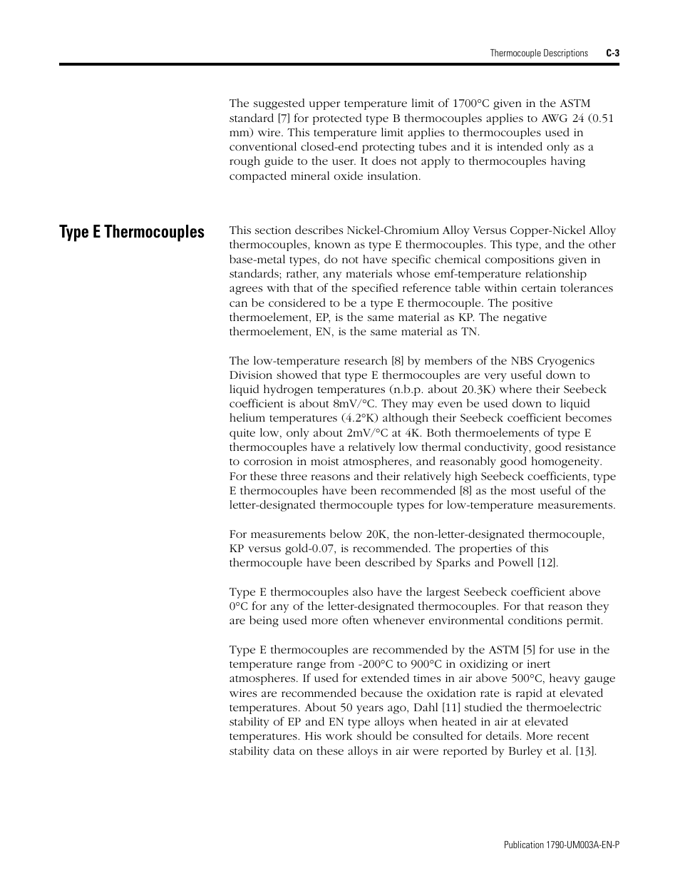 Type e thermocouples | Rockwell Automation 1790P-T4T0 CompactBlock LDX I/O Thermocouple Modules User Manual | Page 65 / 112