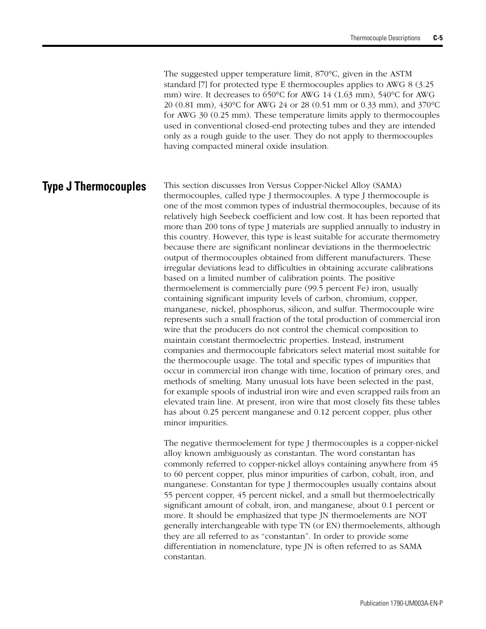 Type j thermocouples | Rockwell Automation 1790P-T4T0 CompactBlock LDX I/O Thermocouple Modules User Manual | Page 67 / 112