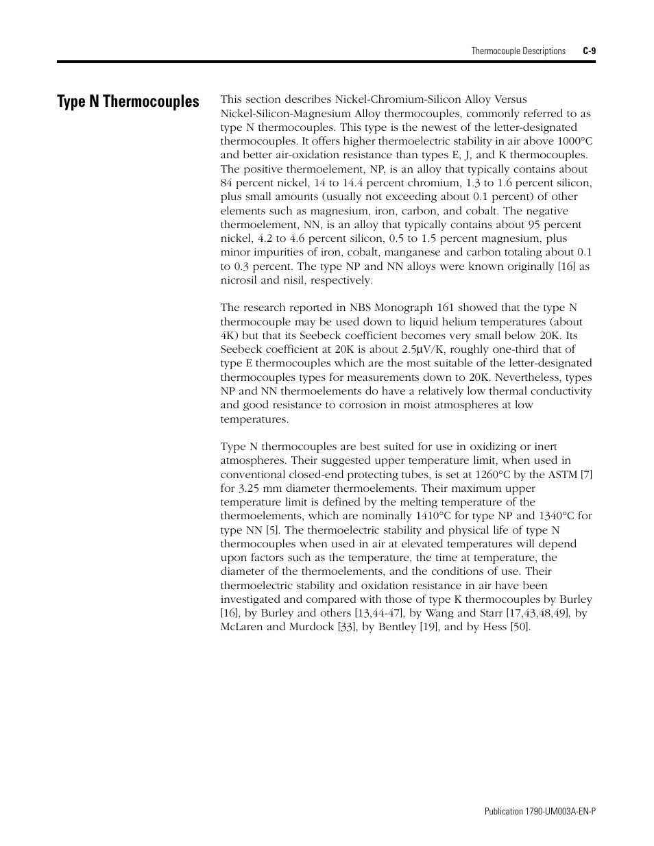 Type n thermocouples | Rockwell Automation 1790P-T4T0 CompactBlock LDX I/O Thermocouple Modules User Manual | Page 71 / 112