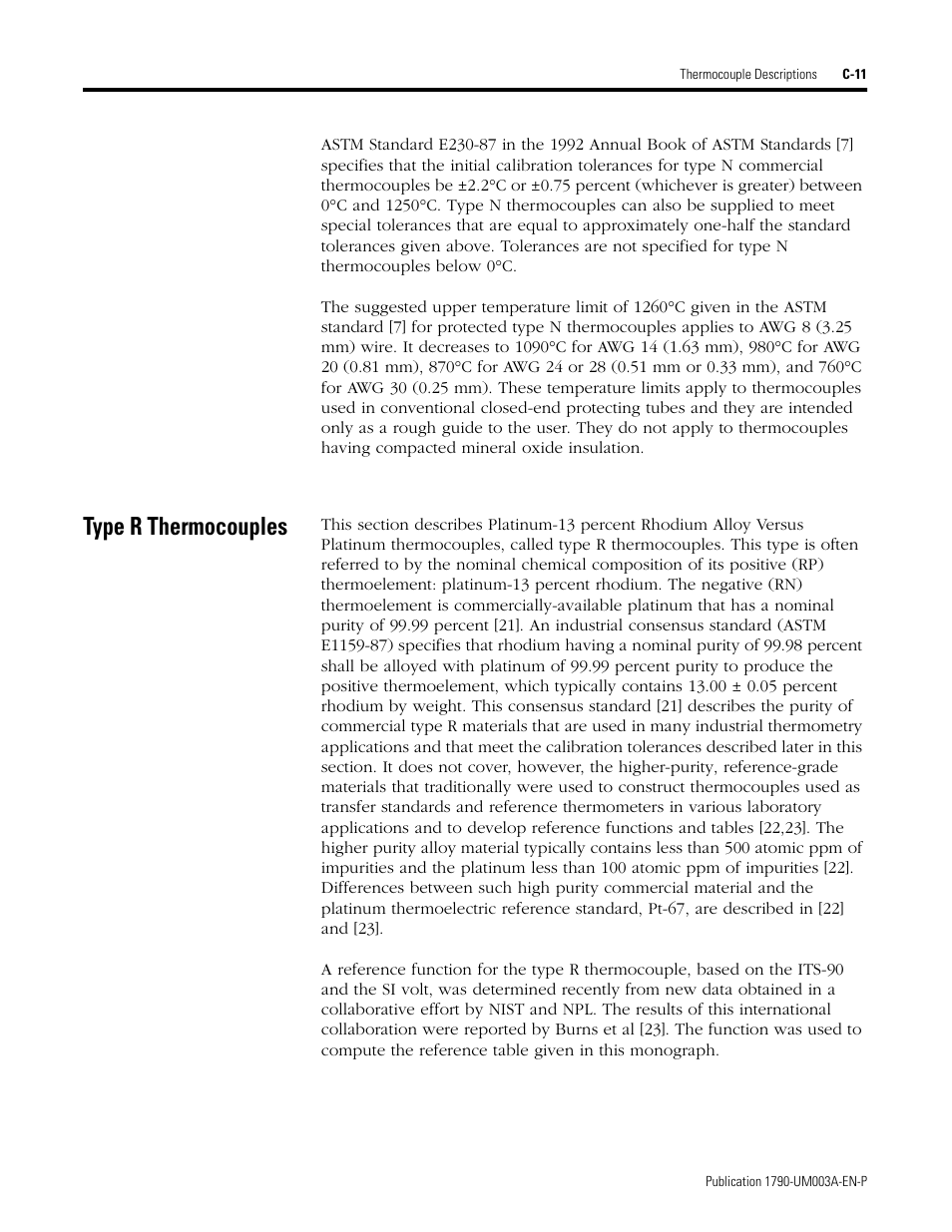 Type r thermocouples | Rockwell Automation 1790P-T4T0 CompactBlock LDX I/O Thermocouple Modules User Manual | Page 73 / 112