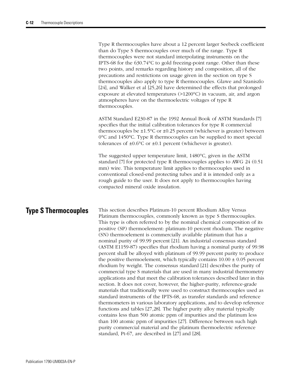 Type s thermocouples | Rockwell Automation 1790P-T4T0 CompactBlock LDX I/O Thermocouple Modules User Manual | Page 74 / 112