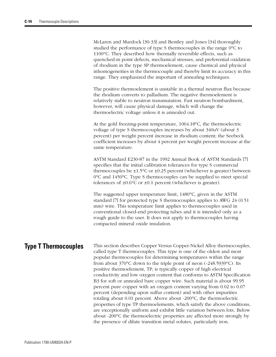 Type t thermocouples | Rockwell Automation 1790P-T4T0 CompactBlock LDX I/O Thermocouple Modules User Manual | Page 76 / 112