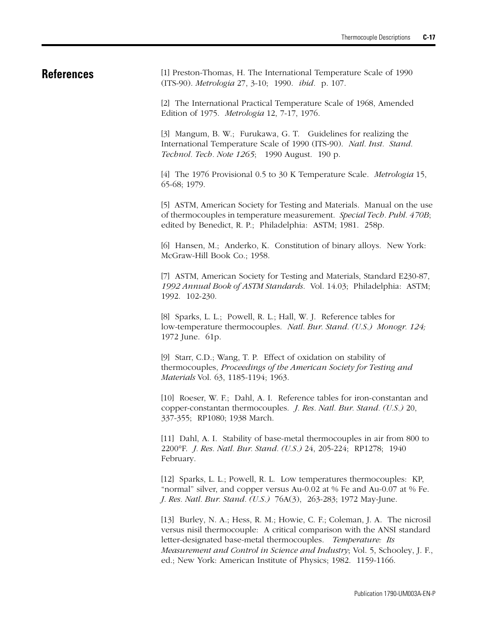 References | Rockwell Automation 1790P-T4T0 CompactBlock LDX I/O Thermocouple Modules User Manual | Page 79 / 112