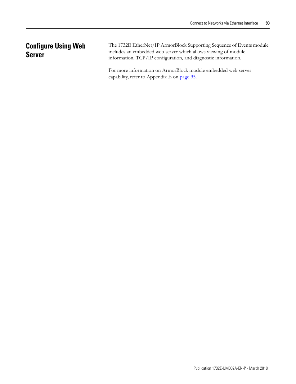 Configure using web server | Rockwell Automation 1732E-IB16M12SOEDR EtherNet/IP ArmorBlock supporting Sequence of Events User Manual | Page 101 / 132