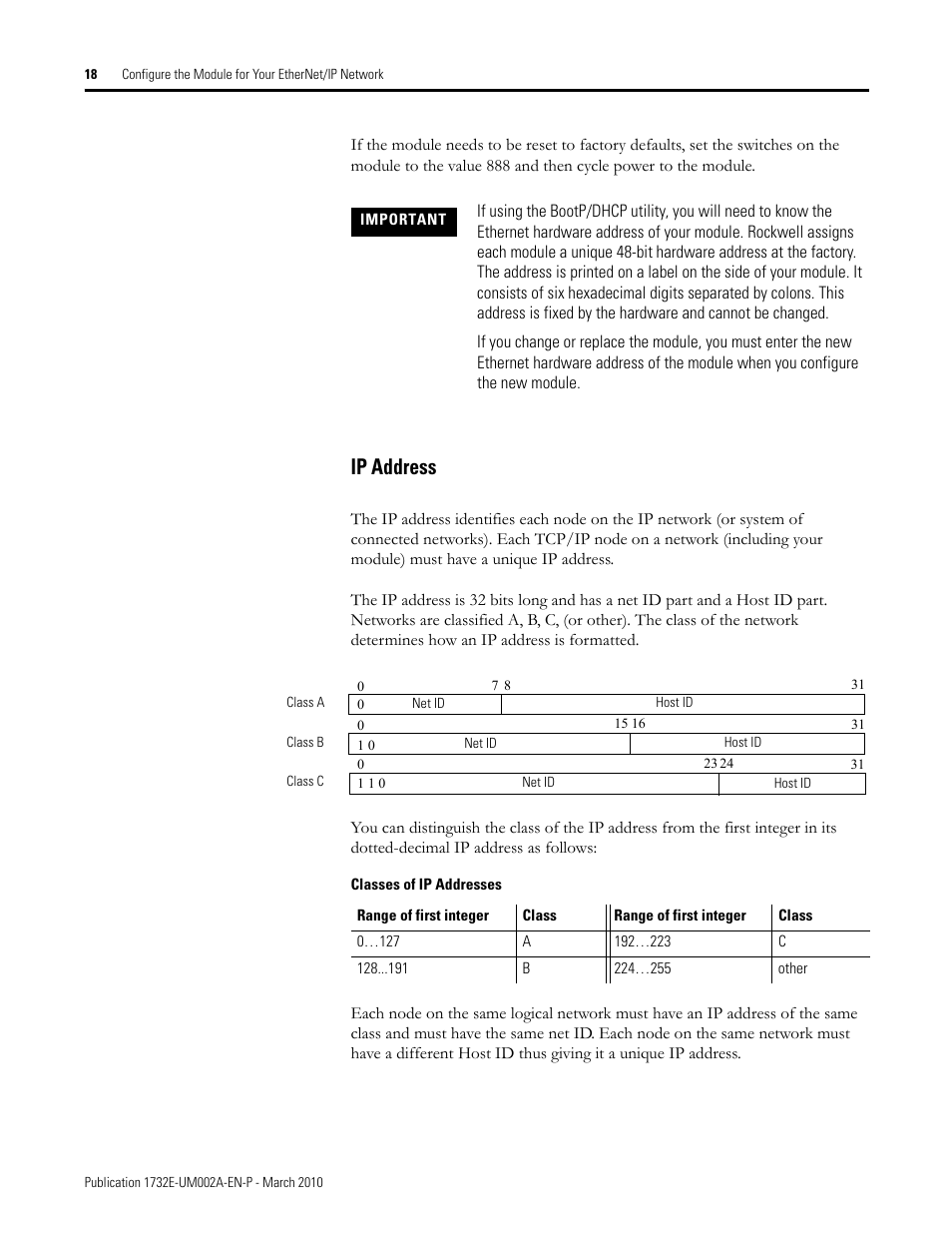 Ip address | Rockwell Automation 1732E-IB16M12SOEDR EtherNet/IP ArmorBlock supporting Sequence of Events User Manual | Page 26 / 132