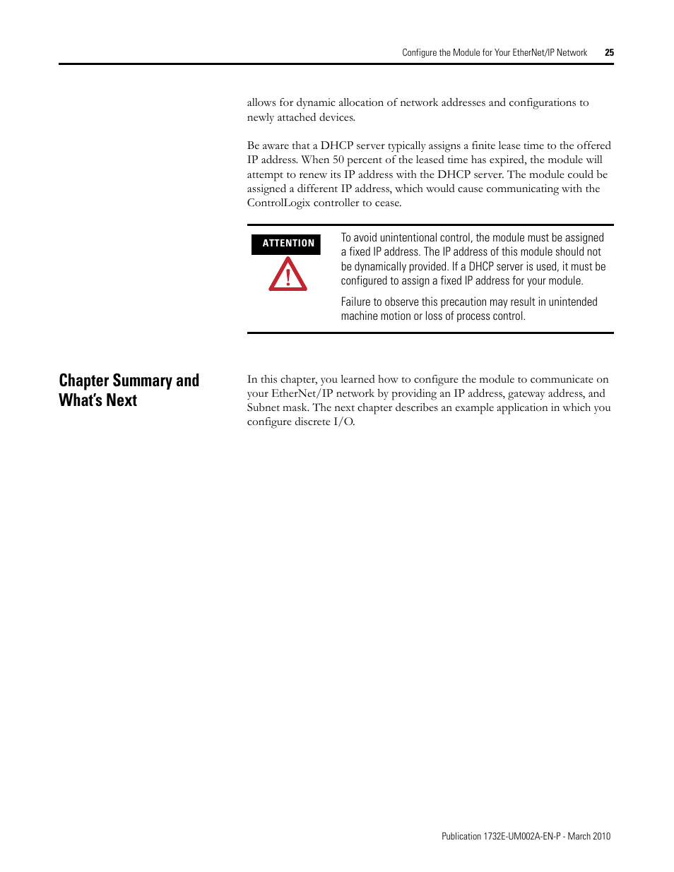 Chapter summary and what’s next | Rockwell Automation 1732E-IB16M12SOEDR EtherNet/IP ArmorBlock supporting Sequence of Events User Manual | Page 33 / 132