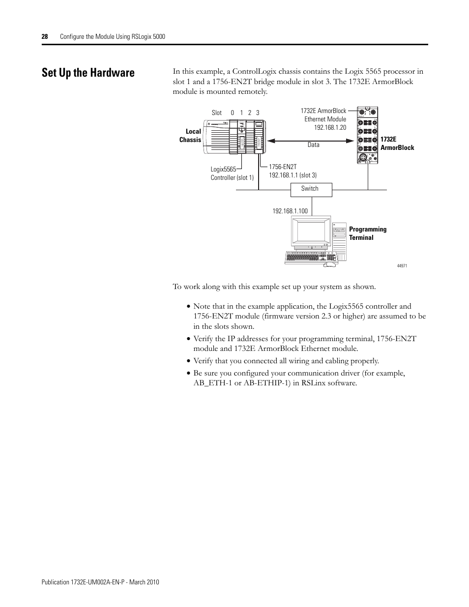 Set up the hardware | Rockwell Automation 1732E-IB16M12SOEDR EtherNet/IP ArmorBlock supporting Sequence of Events User Manual | Page 36 / 132