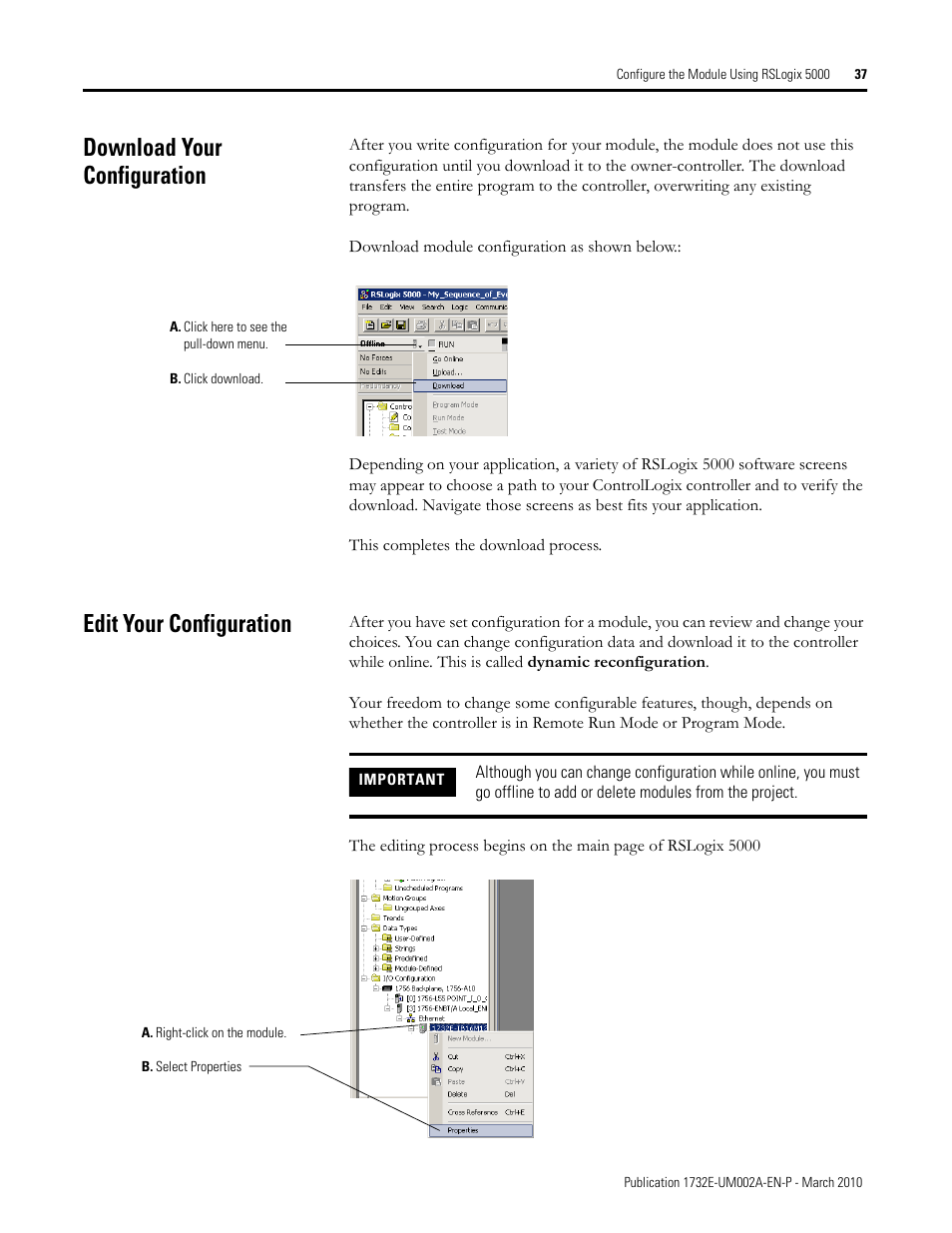 Download your configuration, Edit your configuration, For instr | Rockwell Automation 1732E-IB16M12SOEDR EtherNet/IP ArmorBlock supporting Sequence of Events User Manual | Page 45 / 132