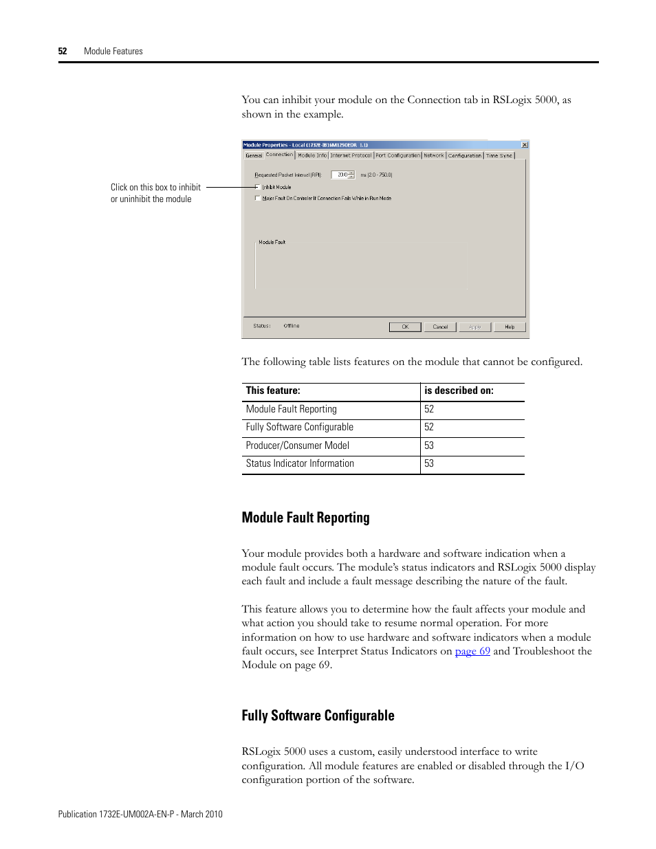 Module fault reporting, Fully software configurable, Module fault reporting fully software configurable | Rockwell Automation 1732E-IB16M12SOEDR EtherNet/IP ArmorBlock supporting Sequence of Events User Manual | Page 60 / 132