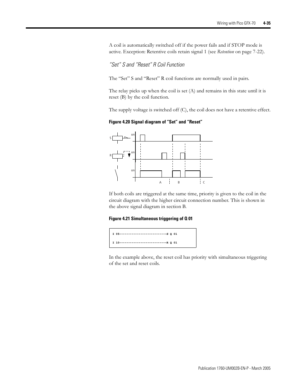 Set” s and “reset” r coil function | Rockwell Automation 1760-xxxx Pico GFX-70 Controllers User Manual User Manual | Page 145 / 400